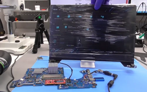 при включении черный экран ноутбук Asus