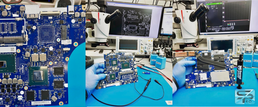 Замене неисправного южного моста Intel HM570. 